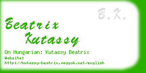 beatrix kutassy business card